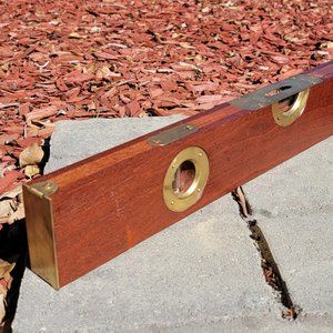 Completely Refinished Vintage Cherrywood & Brass Level